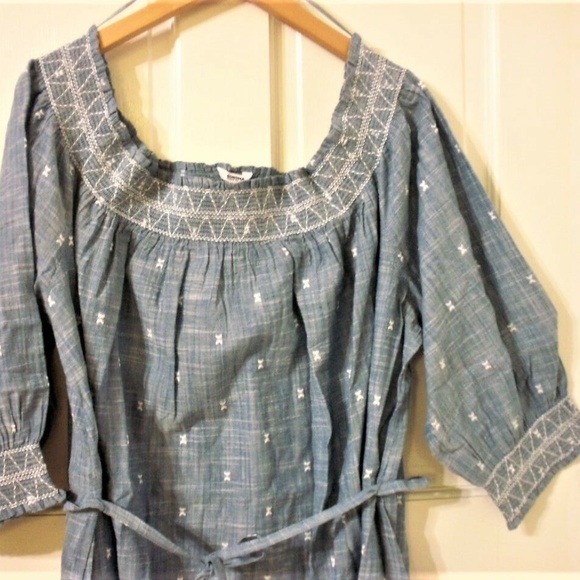 SONOMA Chambray Embellished Smocked Dress - Picture 7 of 8